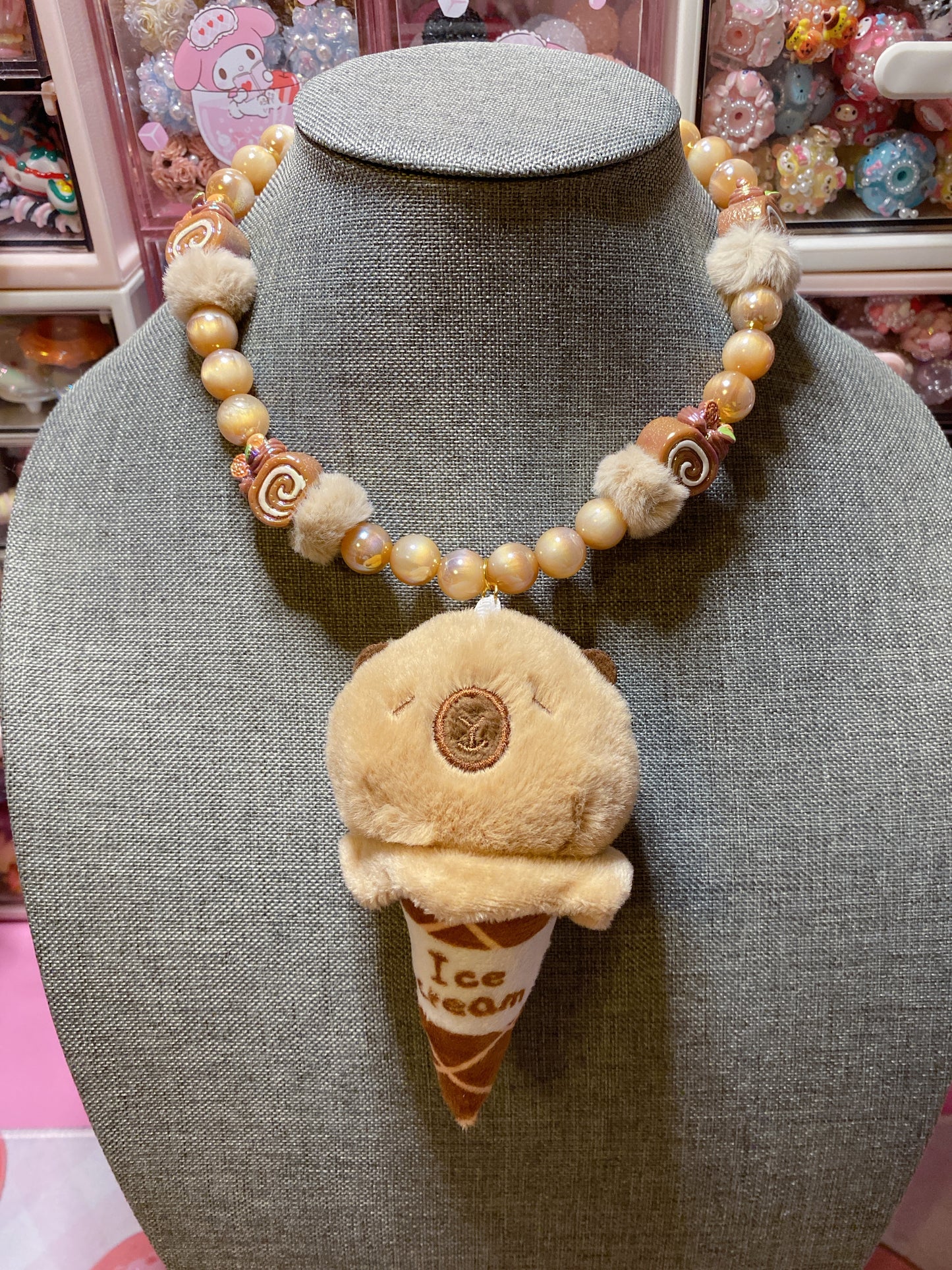 Capybara Ice Cream Necklace