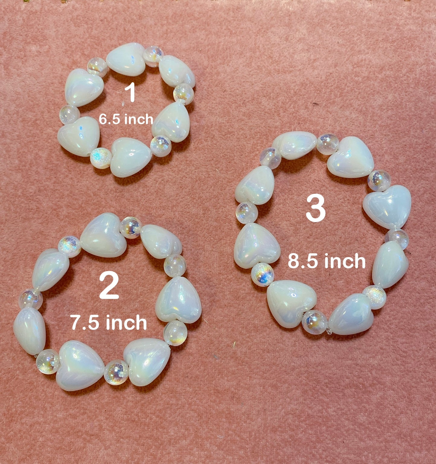 Ivory White Hearts Bracelet