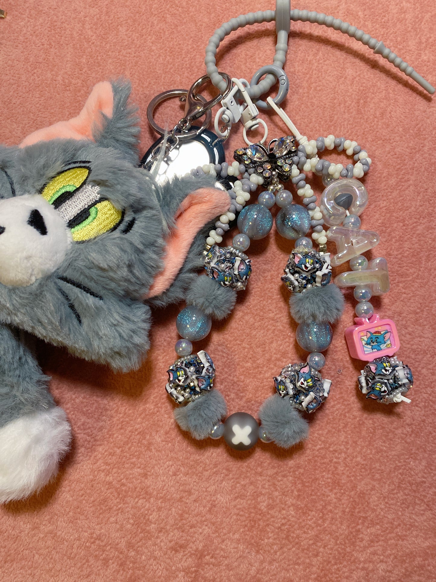 Grey Cat Keychain