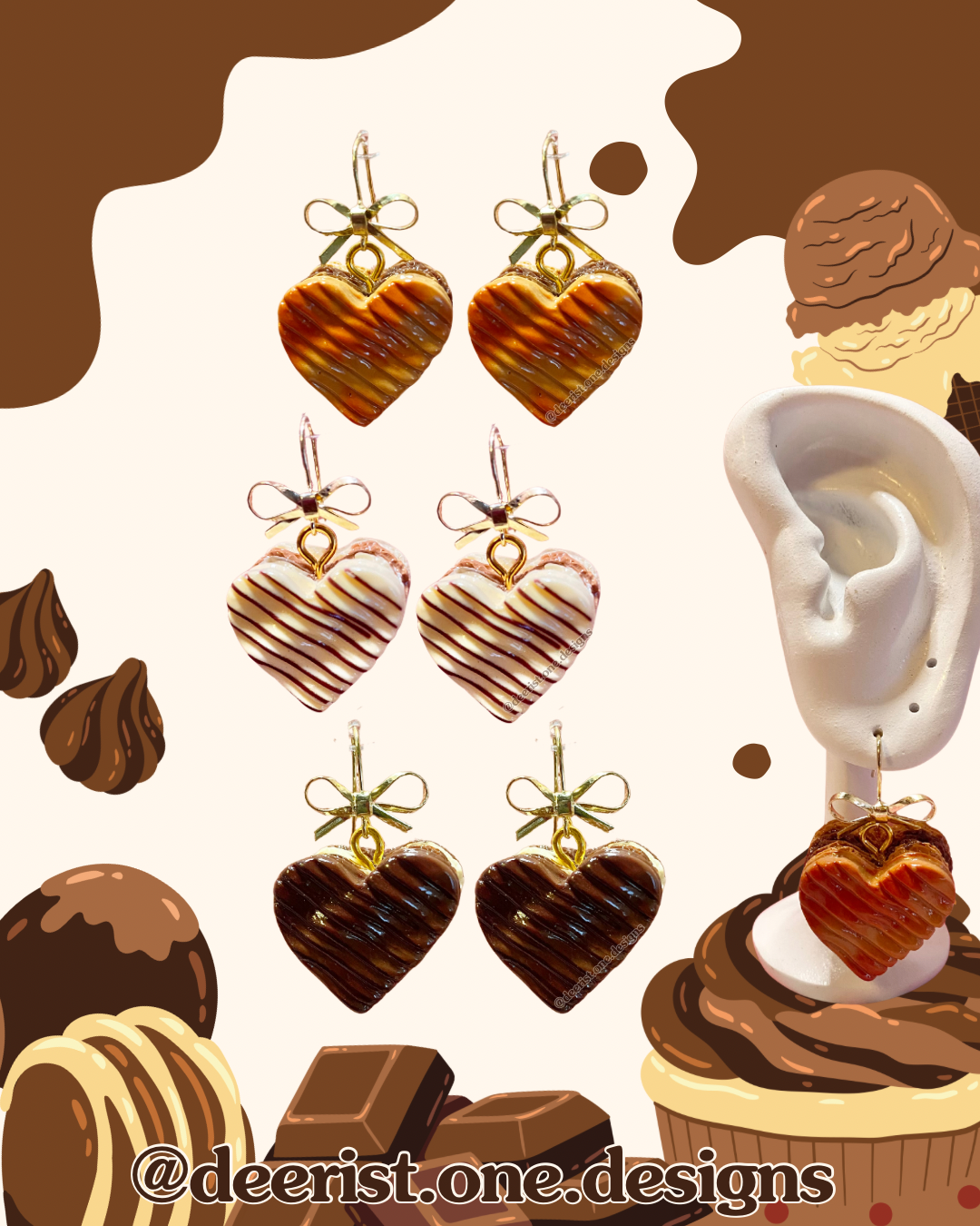 Heart Cookie Earrings