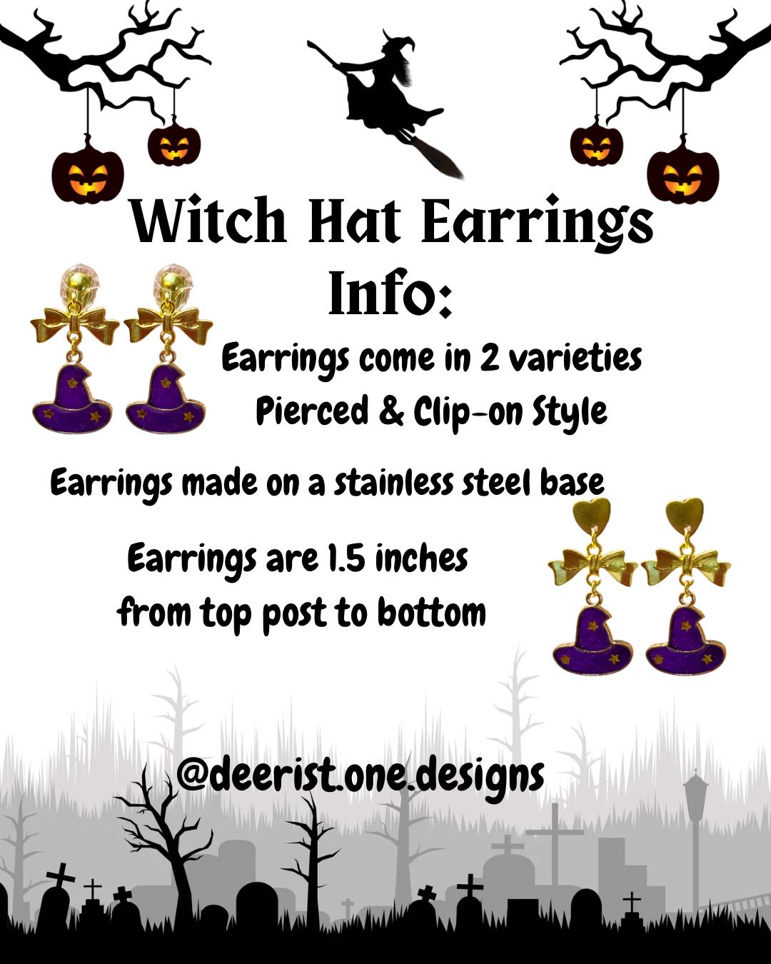 Witch Hat Earrings