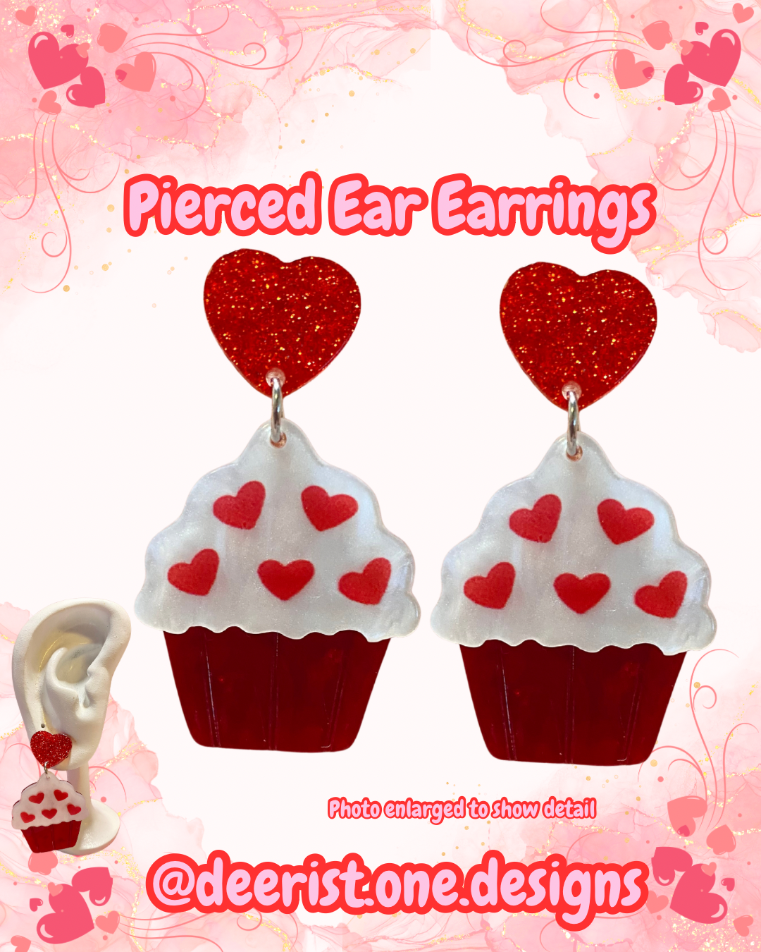 Heart Cupcake Earrings