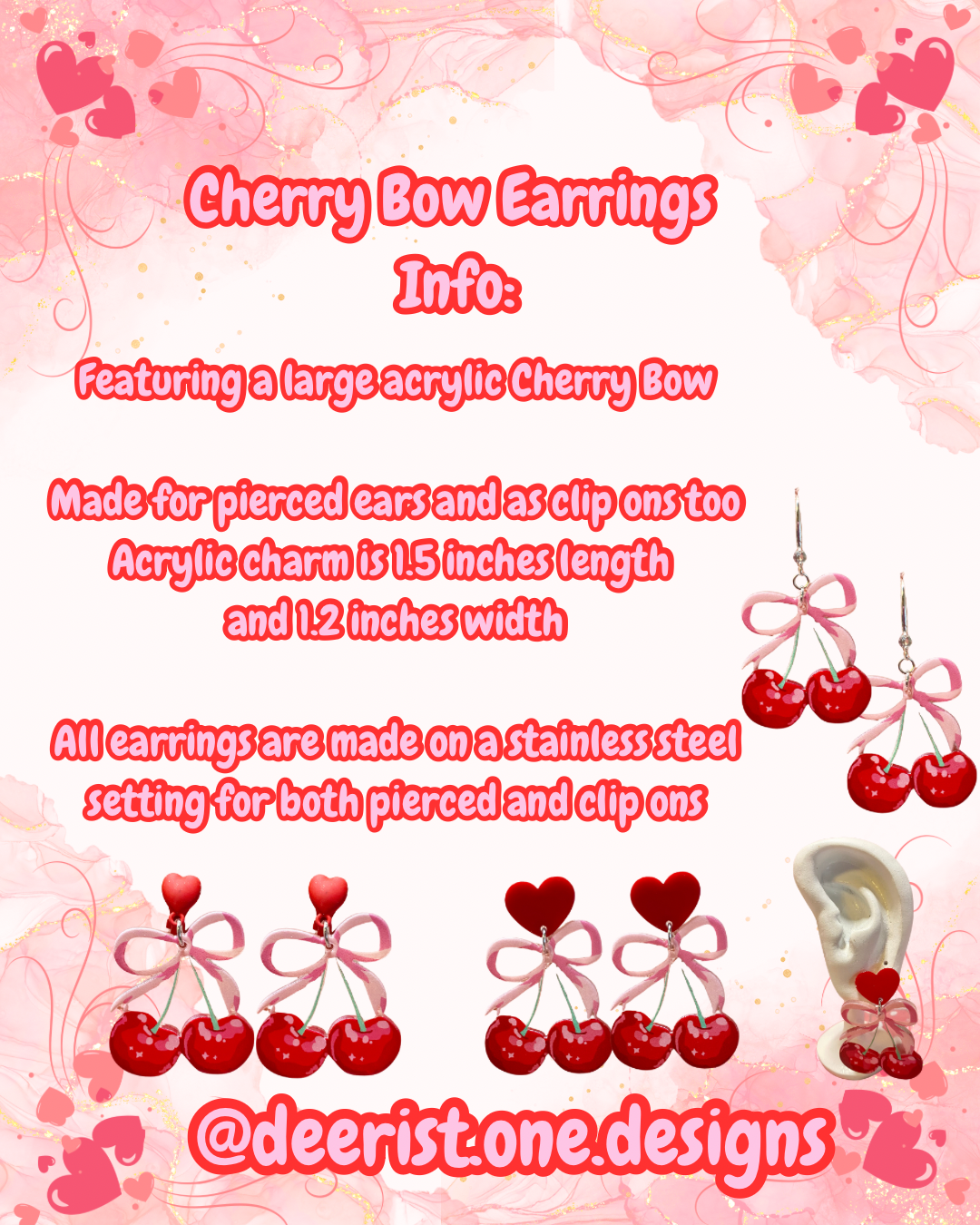 Cherry Bow Earrings