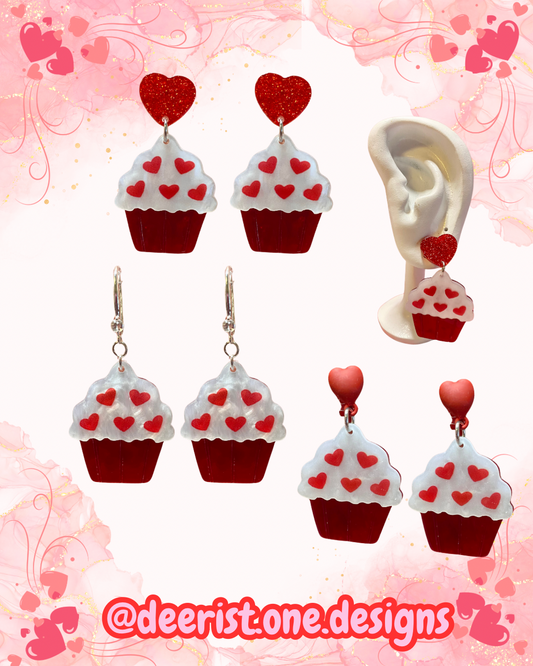 Heart Cupcake Earrings
