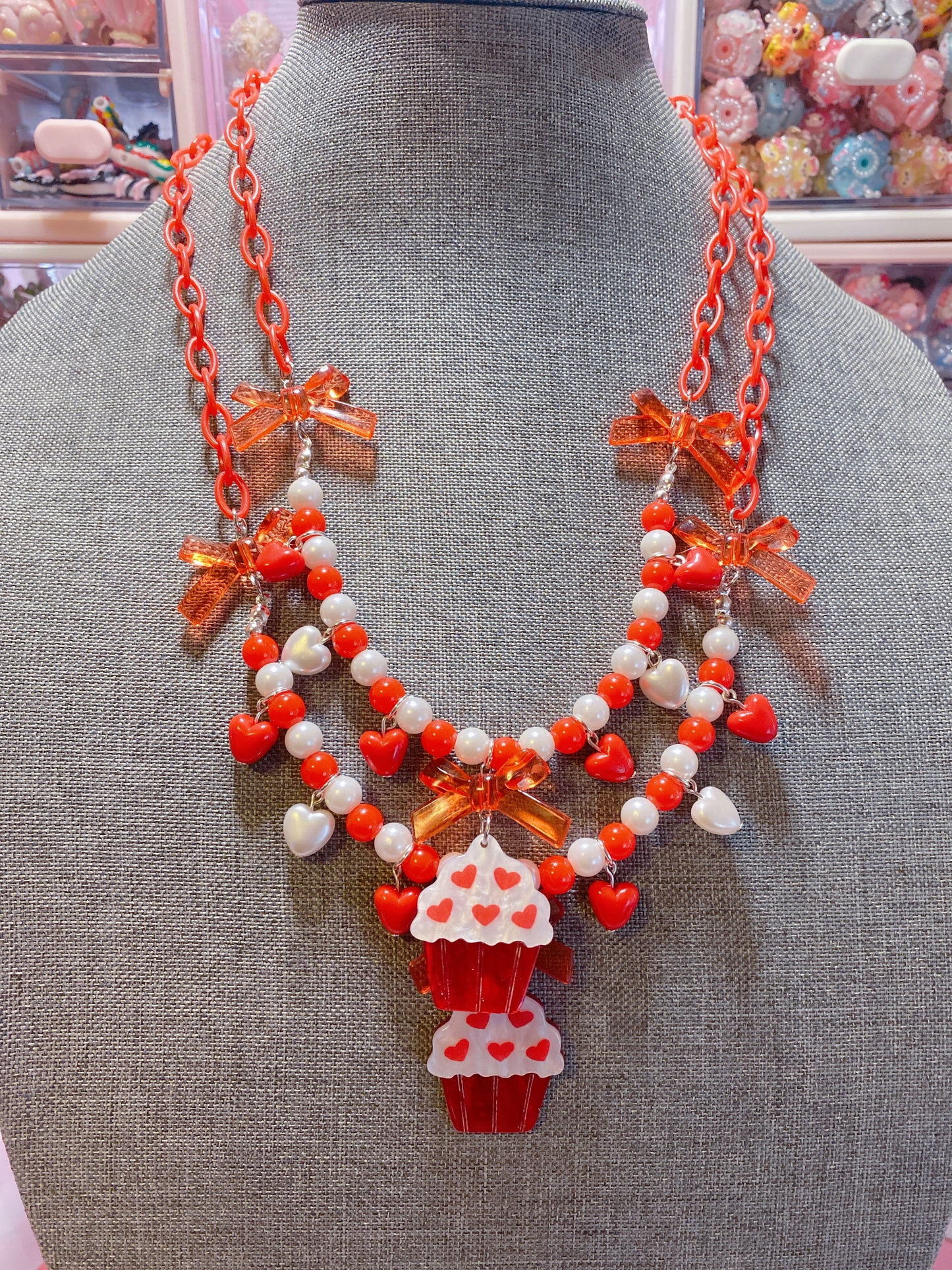 Heart Cupcake Necklace
