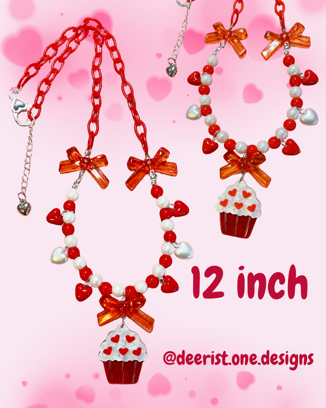 Heart Cupcake Necklace