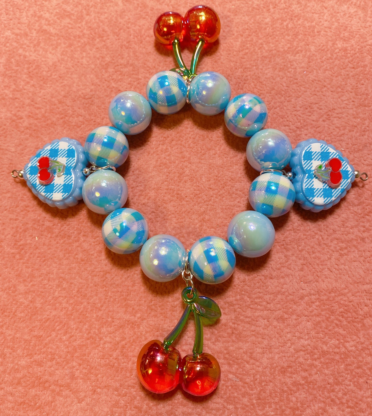 Cherry Gingham Bracelet