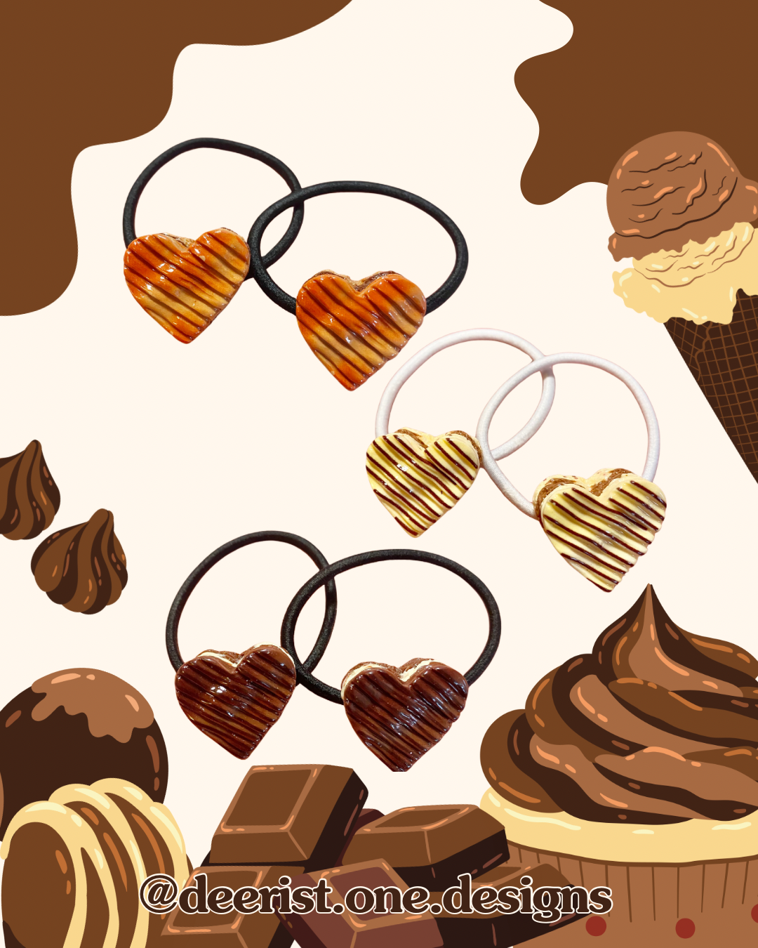 Heart Cookie Hairties