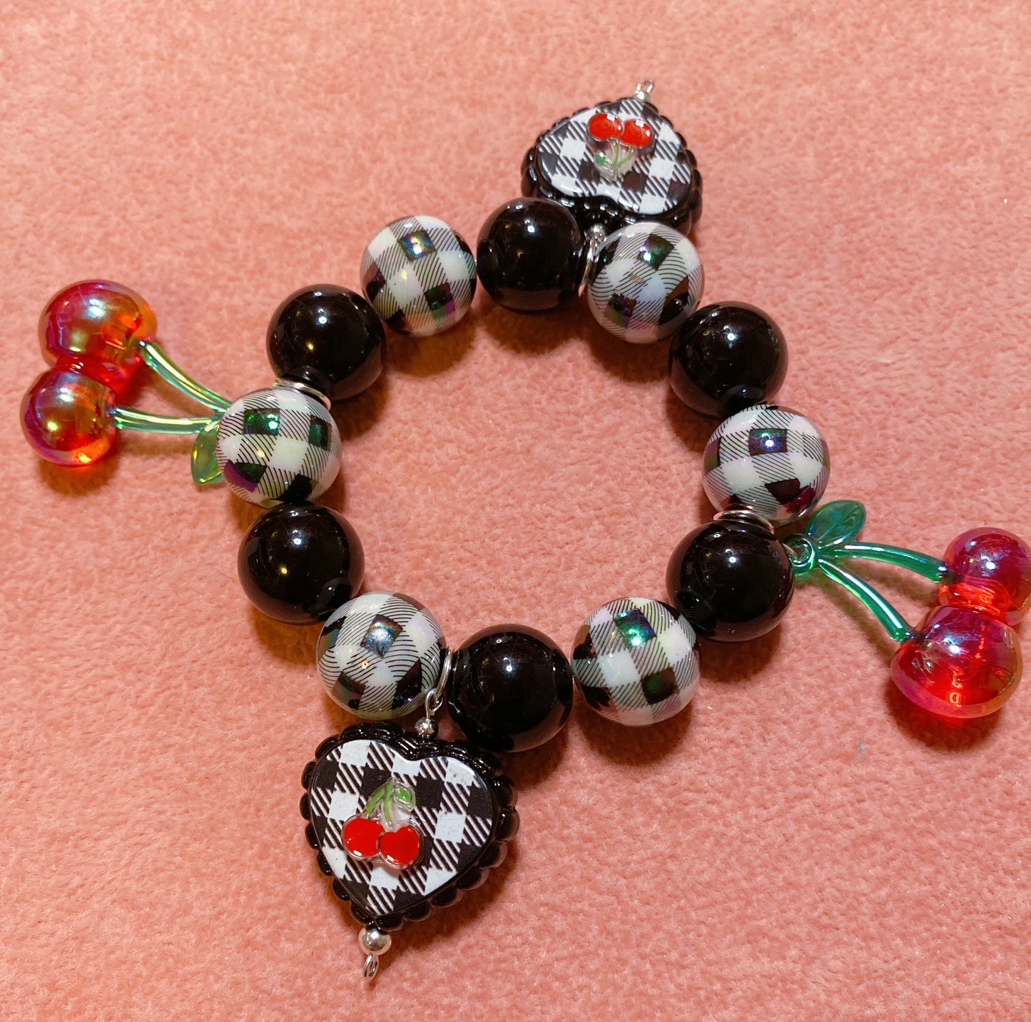 Cherry Gingham Bracelet
