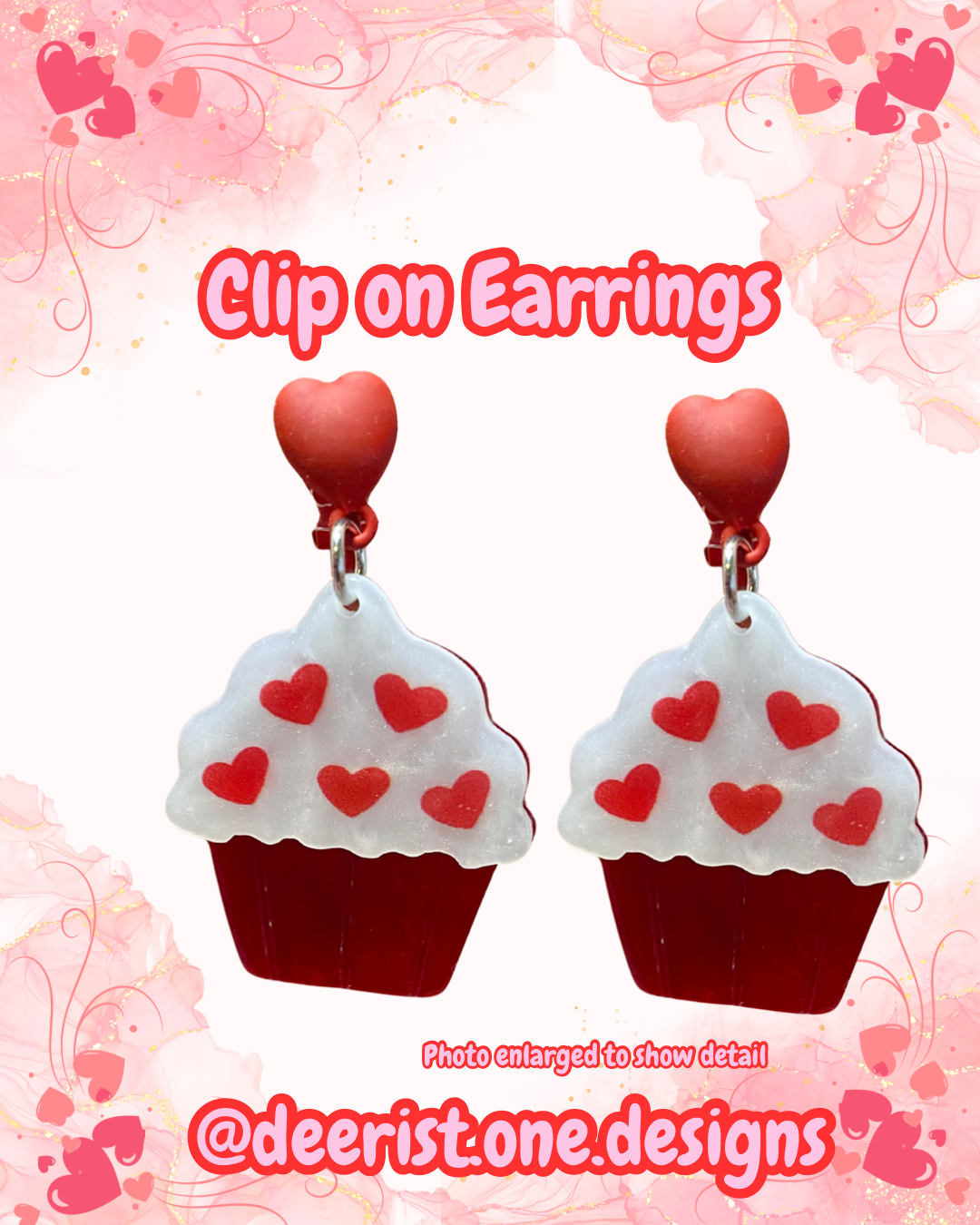 Heart Cupcake Earrings