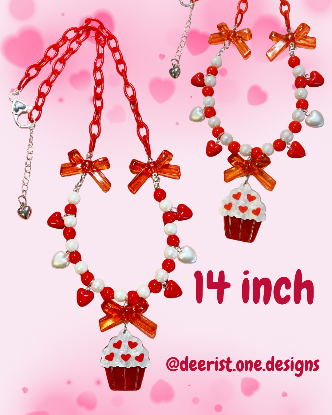 Heart Cupcake Necklace