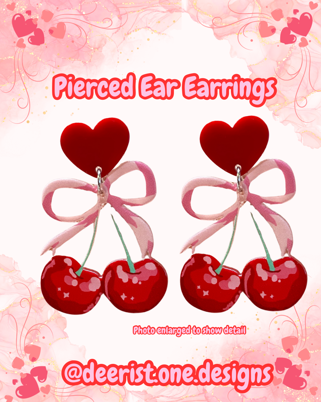 Cherry Bow Earrings