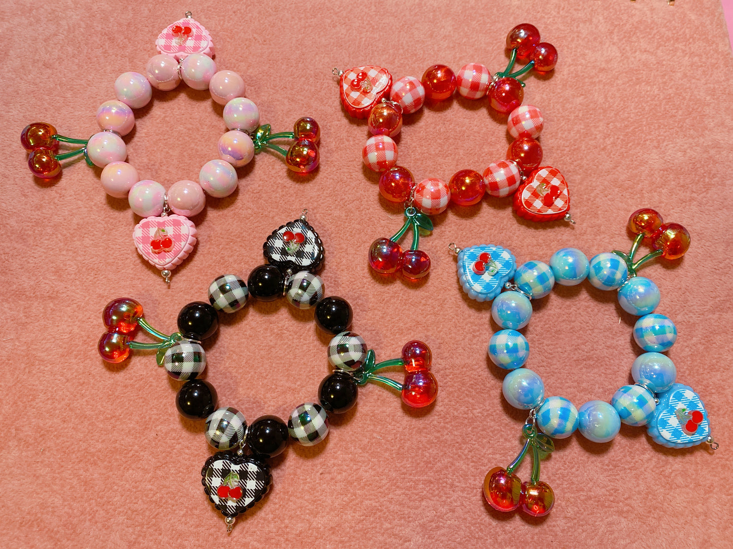 Cherry Gingham Bracelet