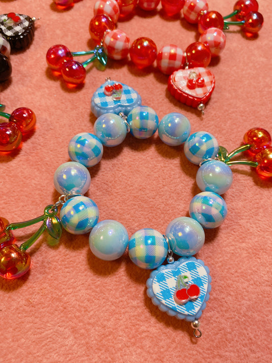 Cherry Gingham Bracelet