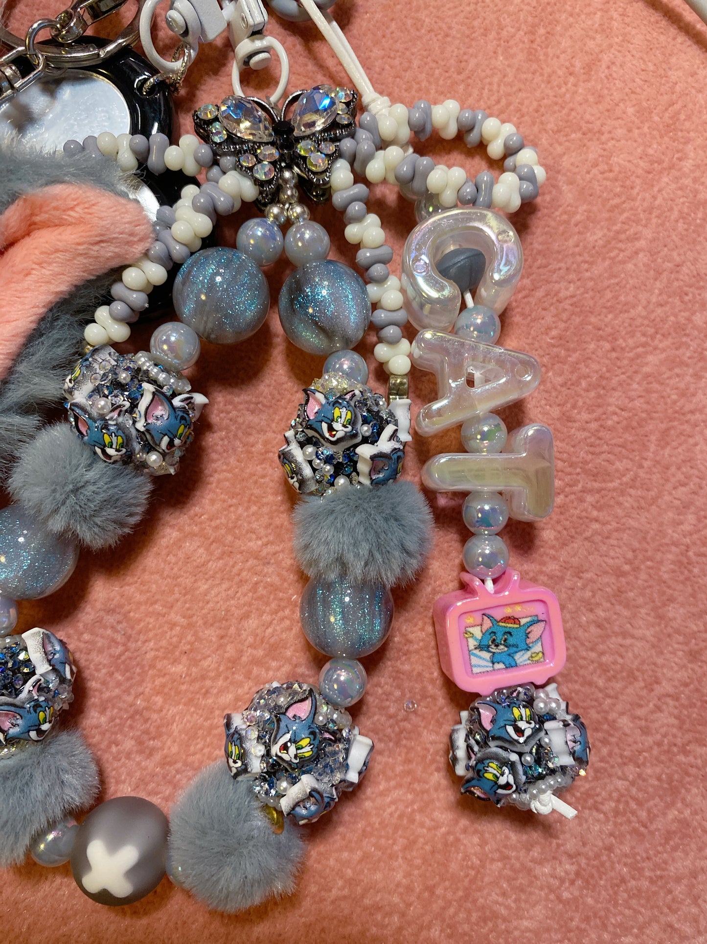 Grey Cat Keychain