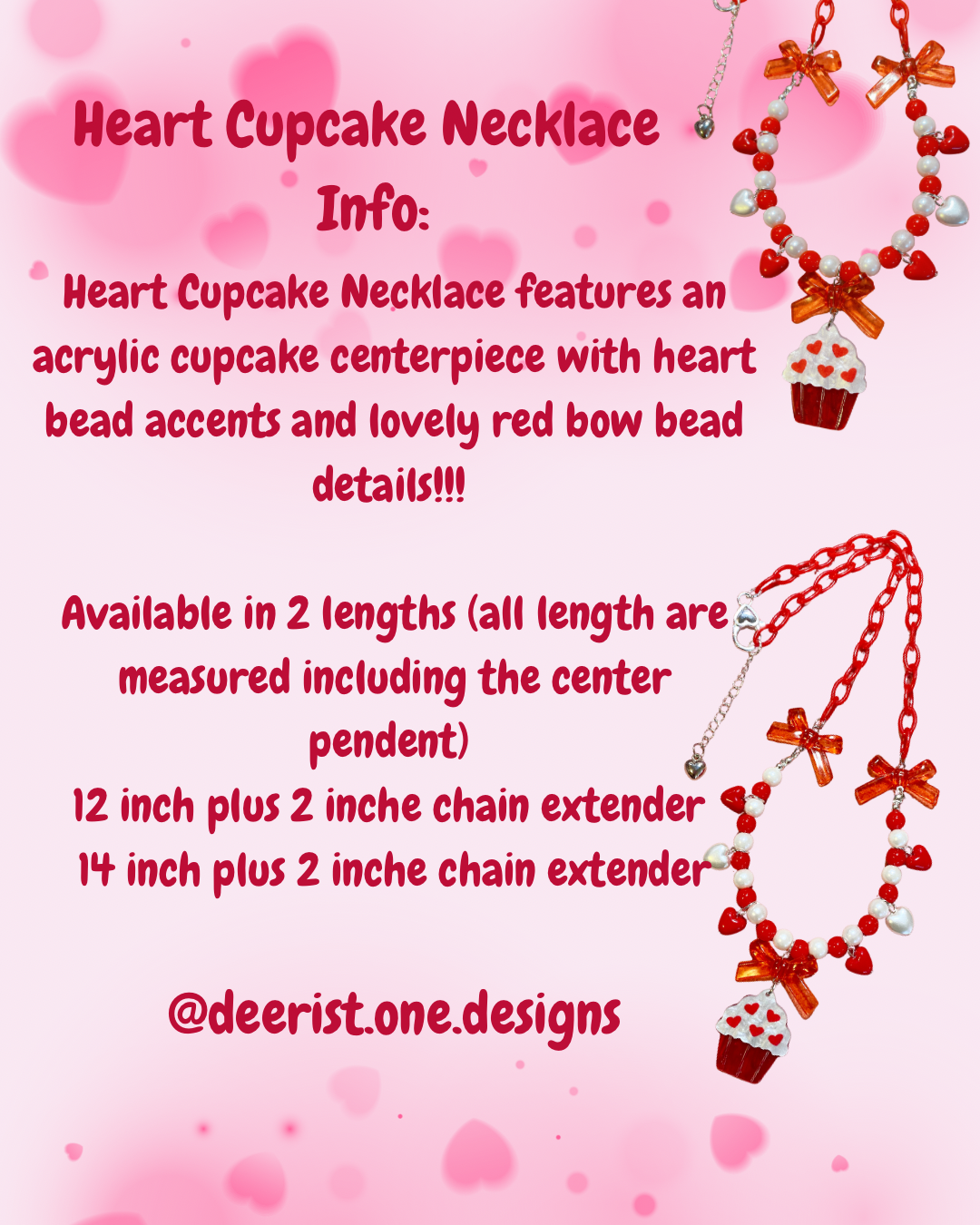 Heart Cupcake Necklace