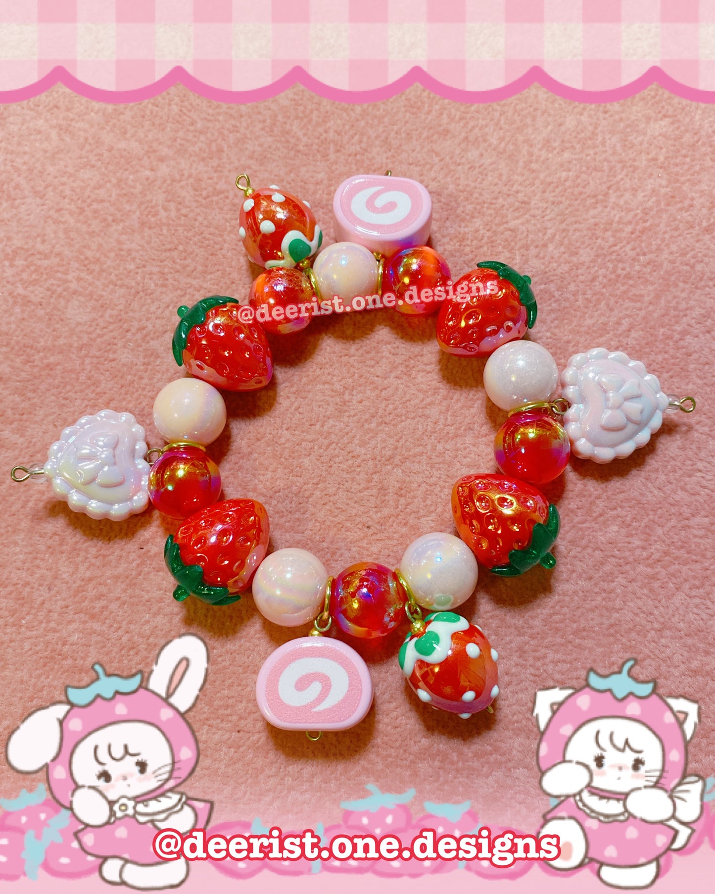 Strawberry Cake Roll Bracelet