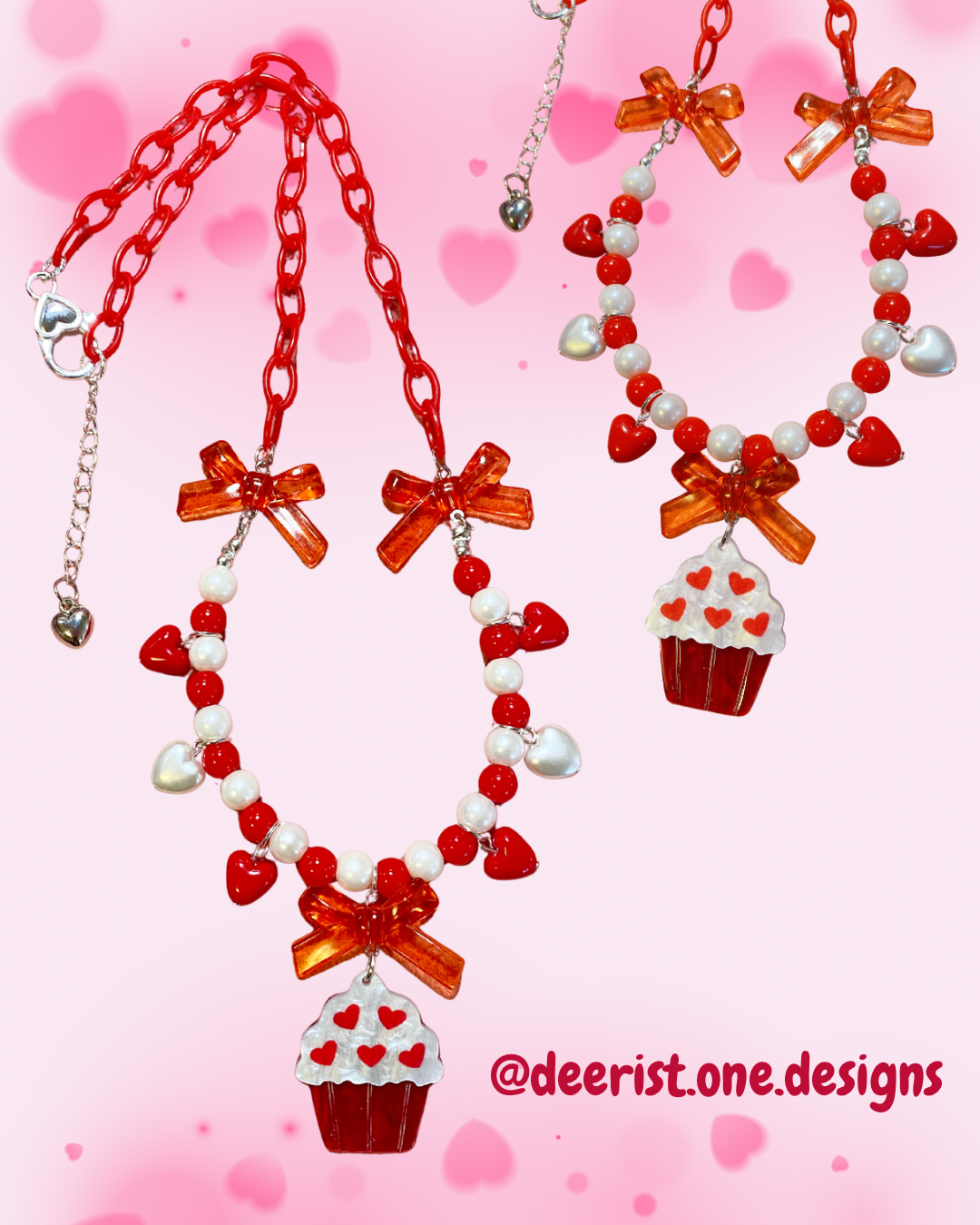 Heart Cupcake Necklace