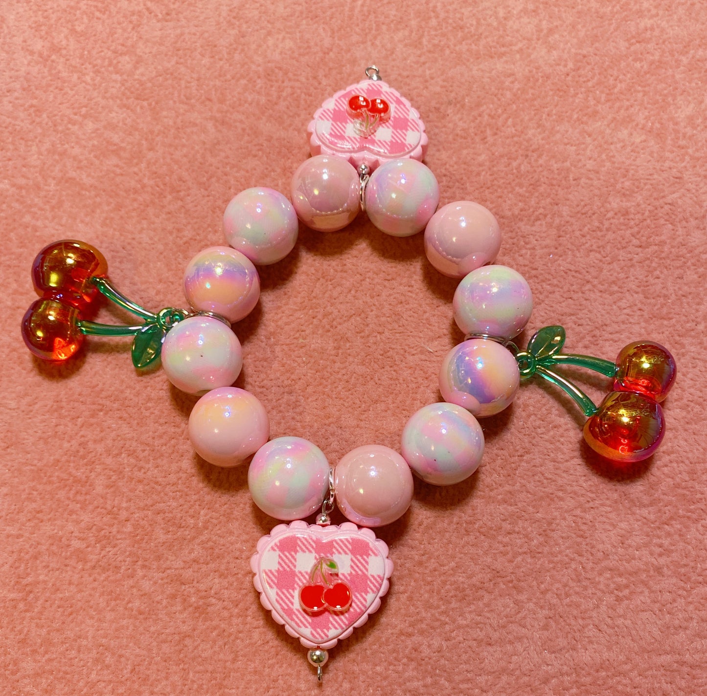 Cherry Gingham Bracelet