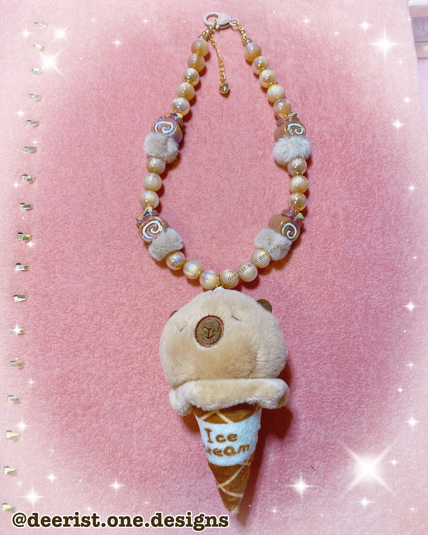 Capybara Ice Cream Necklace