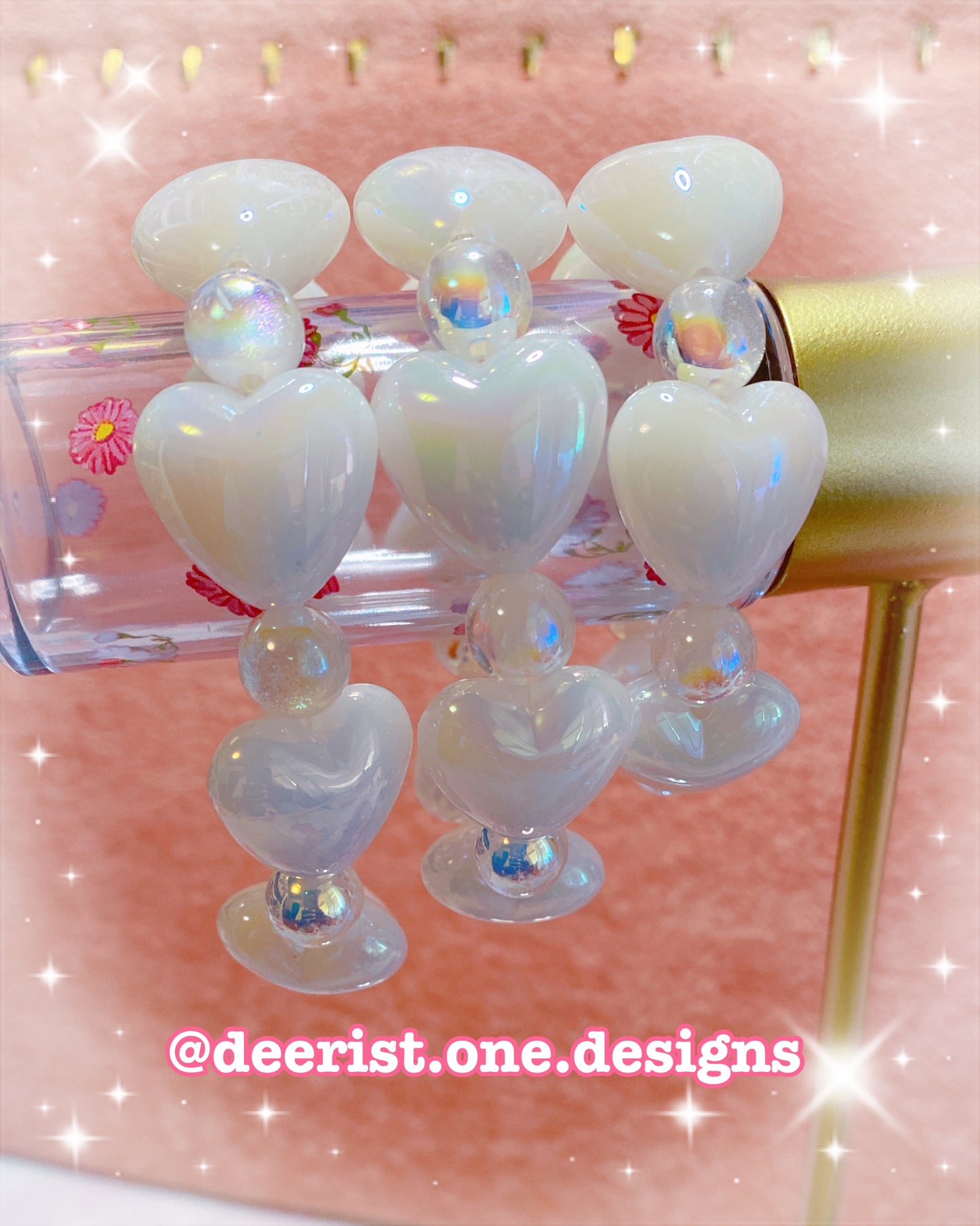 Ivory White Hearts Bracelet