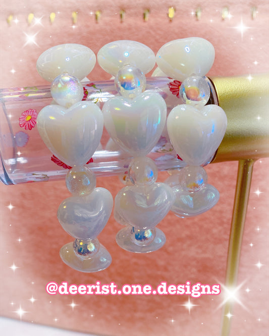 Ivory White Hearts Bracelet