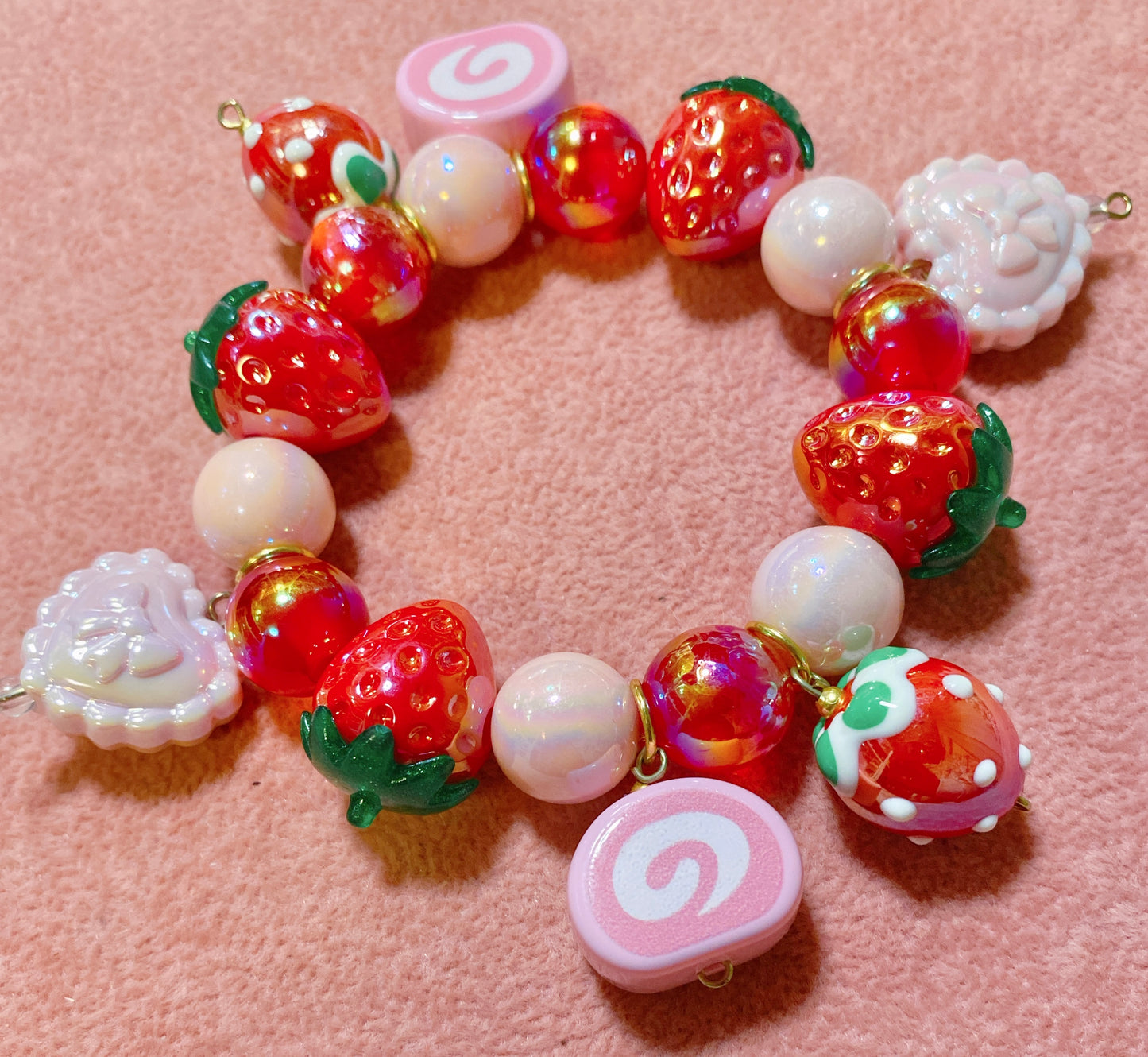 Strawberry Cake Roll Bracelet