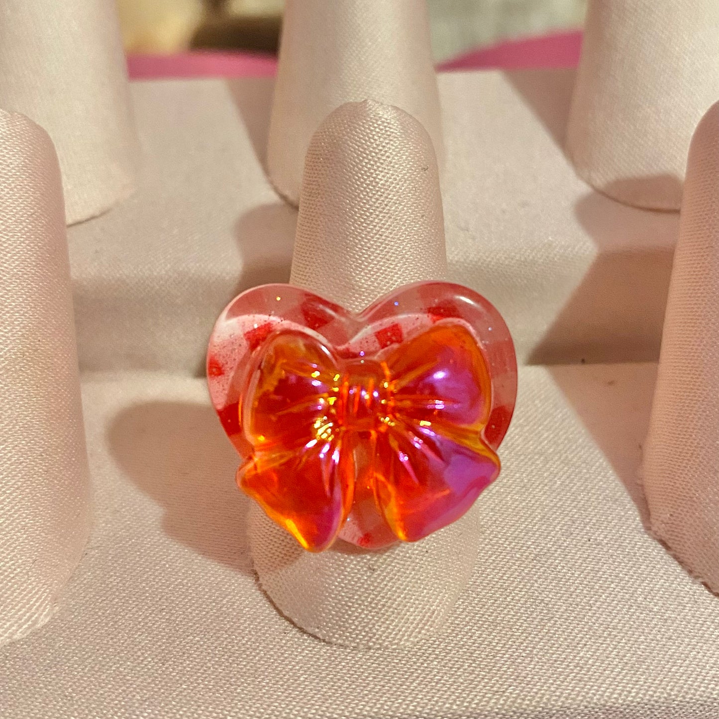 Gingham Bow Ring