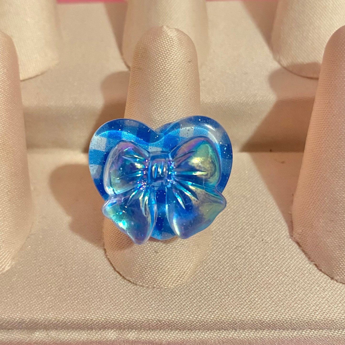 Gingham Bow Ring