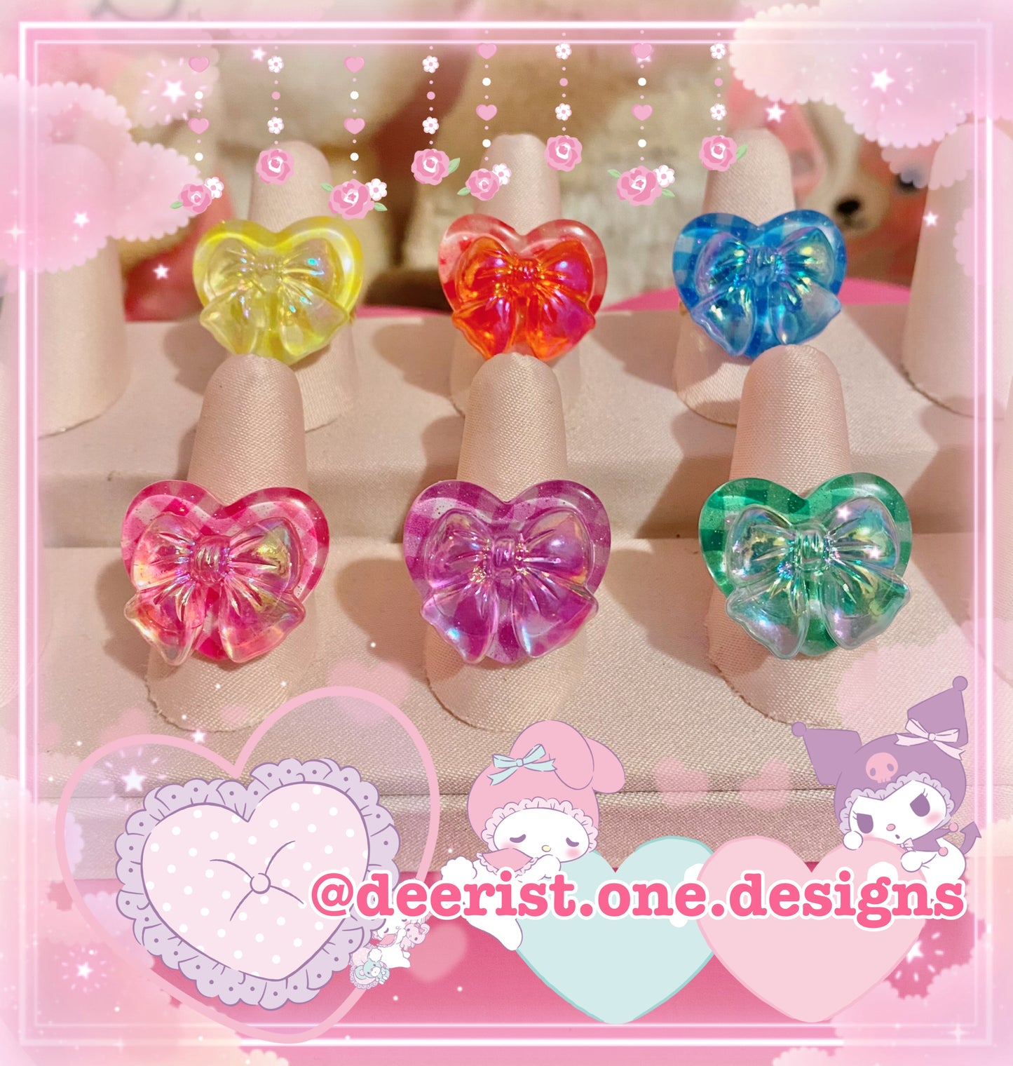 Gingham Bow Ring